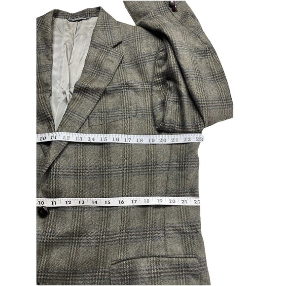 Carroll & Co. ‘Crestwood’ Men Blazer 42L Italian Cashmere Woven Windowpane Check - Picture 12 of 14